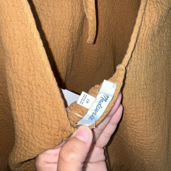 Madewell Womens Mustard Yellow Textured Long Sleeve Tunic Top By Wanderer 1X - Picture 5 of 10